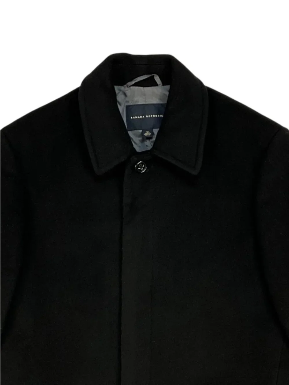 Banana Republic Wool Car Coat M Black Mid Length Fall
